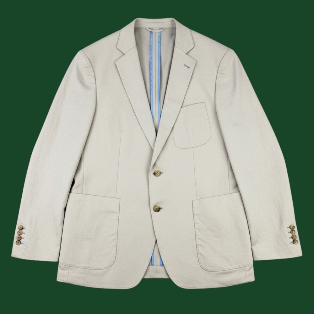 Alton Lane Blazer Jacket Mens XL Beige Tailored Rayon Nylon 2-Button Sport Coat